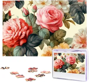Adult Wedding Vintage pendant Floral Jigsaw Puzzle 1000 Piece Wooden Jigsaw Puzzles Personalized Picture Puzzle Custom Jigsaw Puzzles for 