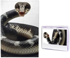 Adults & Kids Family Game Nights 19.7"x19.5" Puzzle 1000 Piece Jigsaw Puzzle relax occupy scat for Adults Wooden Challenging Puzzle Cobra Snake Photo Puzzle Custom Personalized Picture Puzzle for 
