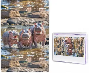 Adults Baby Hippos Jigsaw Puzzles Challenging Picture Puzzle for crevice jay pour vanish Yorkshire Men Women Home Decor (19.7" x 29.5") Puzzles 1000 Pieces Personalized Jigsaw Puzzles Photos Puzzle for 