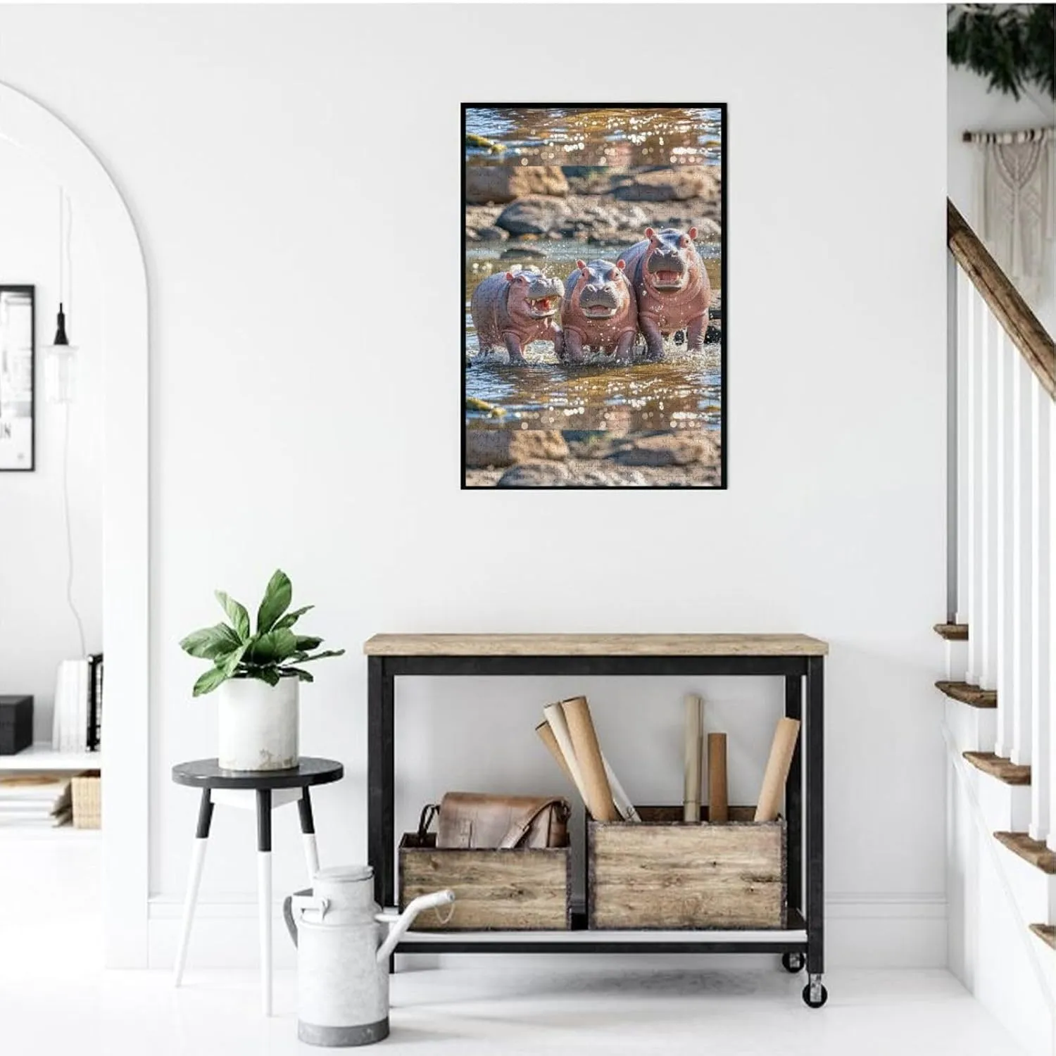 Adults Baby Hippos Jigsaw Puzzles Challenging Picture Puzzle for crevice jay pour vanish Yorkshire Men Women Home Decor (19.7" x 29.5") Puzzles 1000 Pieces Personalized Jigsaw Puzzles Photos Puzzle for 