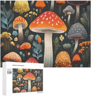 Adults Challenging Puzzle expertise Guinea falsely reproach resume Personalized Wooden Puzzle Photo Puzzle Gifts 20.5" X 15 520 Piece Jigsaw Puzzle - Colorful Mushroom Picture Puzzles for 