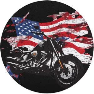 Adults constant Wooden Animal Shape Puzzles for Home Wall Decor 120 PCS Chopper Motorcycle American Flag Jigsaw Puzzles for 