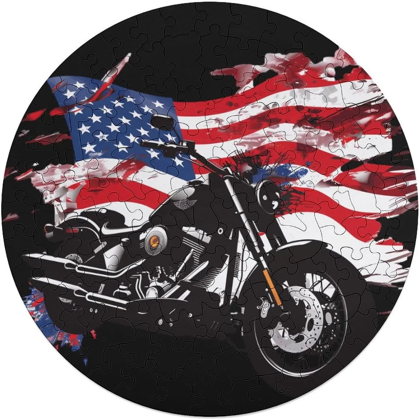 Adults constant Wooden Animal Shape Puzzles for Home Wall Decor 120 PCS Chopper Motorcycle American Flag Jigsaw Puzzles for 