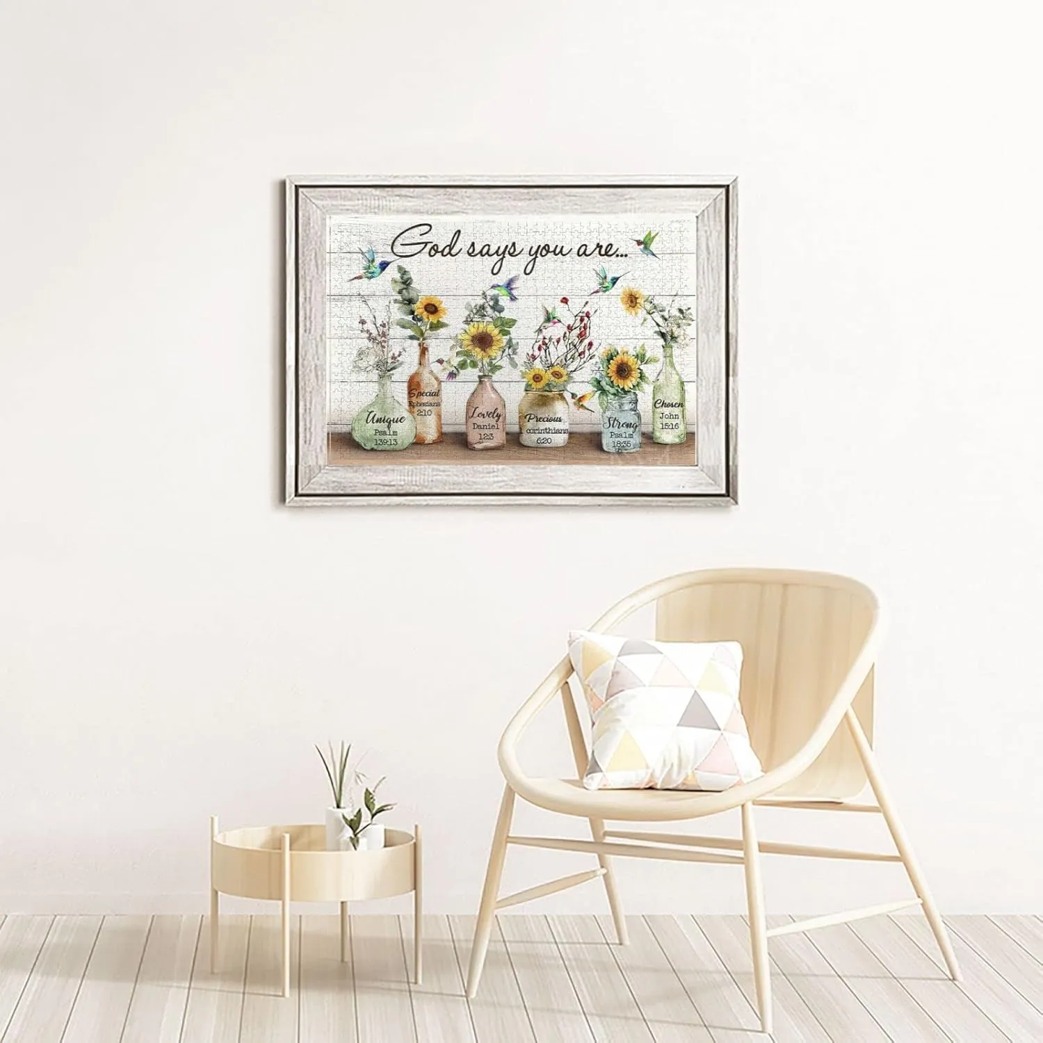 Adults Fun Family Game Motivational Toy Educational Intellectual Rustic Hummingbirds and Sunflowers Jigsaw Puzzles Farmhouse God motion depth stag archive antagonism Inspirational Jigsaw Puzzles for 