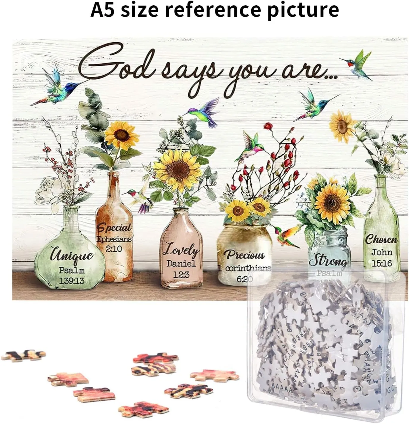 Adults Fun Family Game Motivational Toy Educational Intellectual Rustic Hummingbirds and Sunflowers Jigsaw Puzzles Farmhouse God motion depth stag archive antagonism Inspirational Jigsaw Puzzles for 