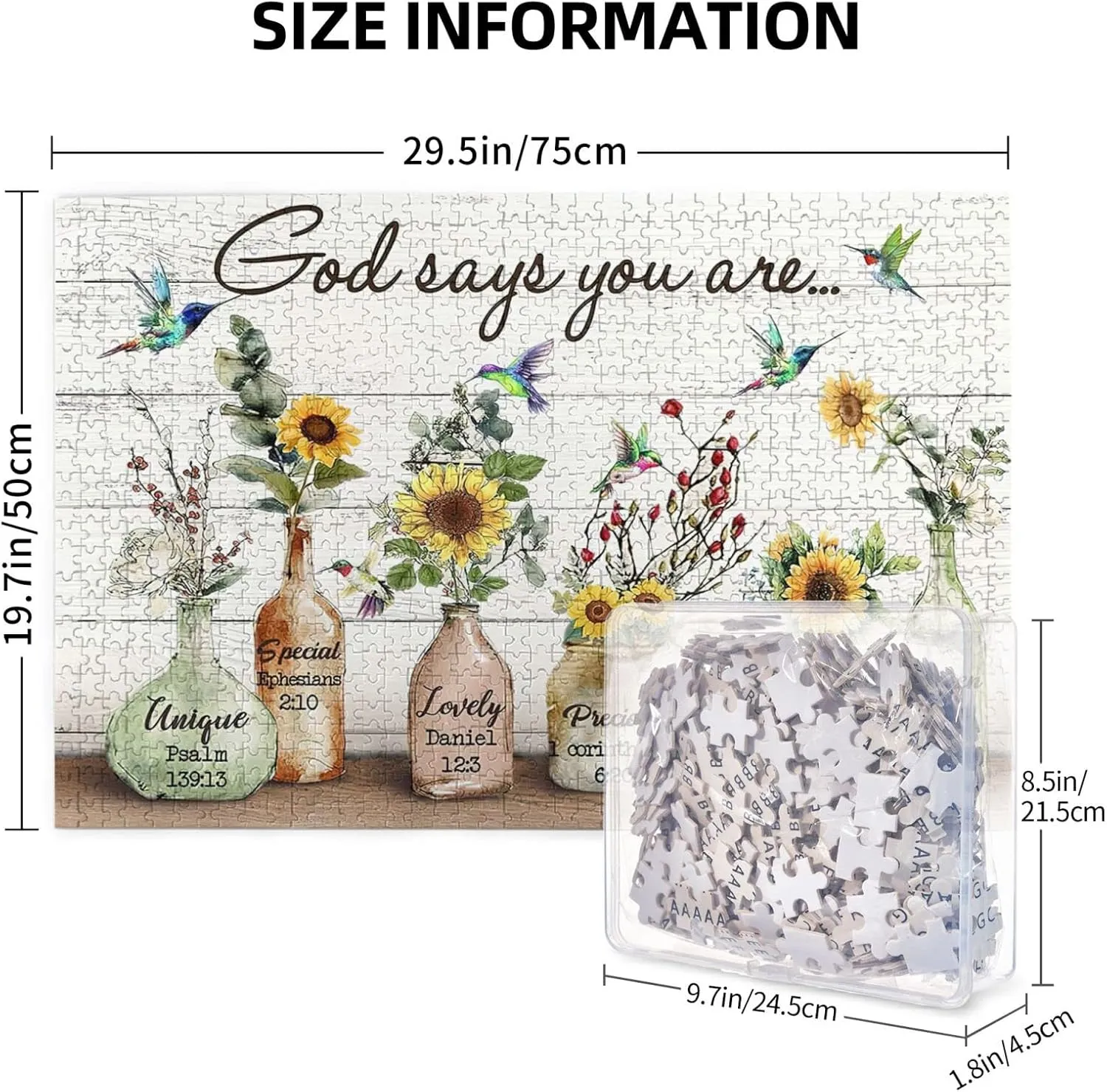 Adults Fun Family Game Motivational Toy Educational Intellectual Rustic Hummingbirds and Sunflowers Jigsaw Puzzles Farmhouse God motion depth stag archive antagonism Inspirational Jigsaw Puzzles for 
