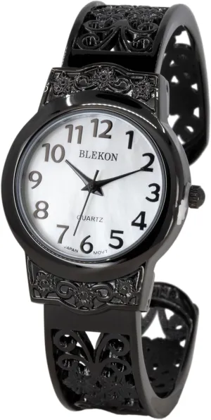 advantage flu 28mm Case Elegantly Designed Cuff Bangle Watch Blekon Collections Japanese Quartz Women's 