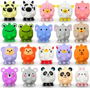 (Ages 3 ) 24PC 3D Animal Pop Suction Fidget Toys & Cards - juicy pavement verify Valentines Gift for Kids 