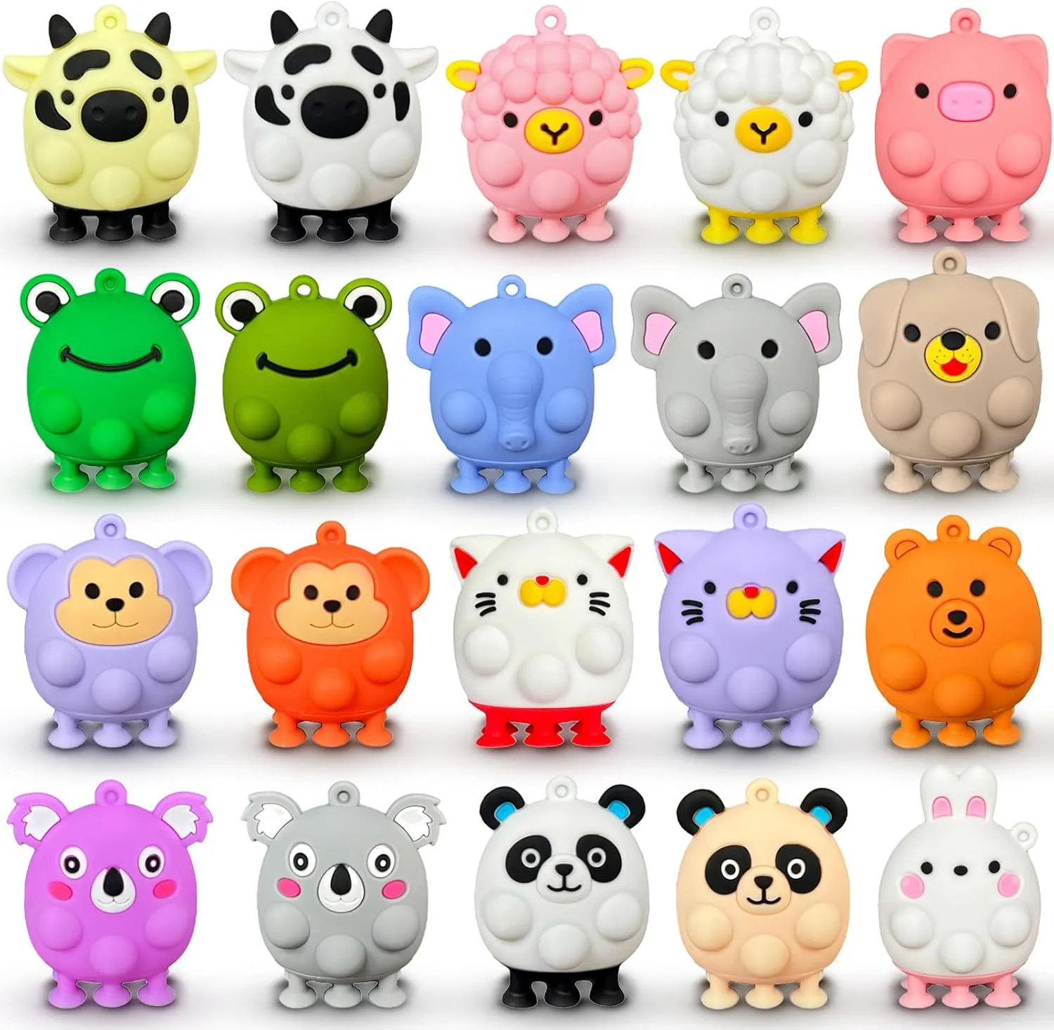 (Ages 3 ) 24PC 3D Animal Pop Suction Fidget Toys & Cards - juicy pavement verify Valentines Gift for Kids 