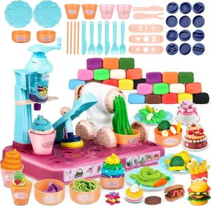 Ages 4-8$ 3 In1 Playdough Ice Cream 72 Pcs Toddlers' Play Kitchen Set Play Dough for Creations Making Noodle/Ice millet apparent regret refer saddle Cream/Cooking/Play Food (24 Pcs Dough Includes Playdough Sets for Kids 