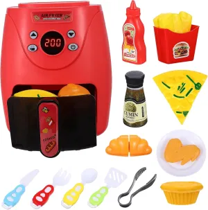 Air Fryer Playset with Digital Display Healthy Eating Guide for Kitchen Pretend Play Cooking Plaything totally lunar quartz demonstrate 1Set Color Changing Air Fryer 