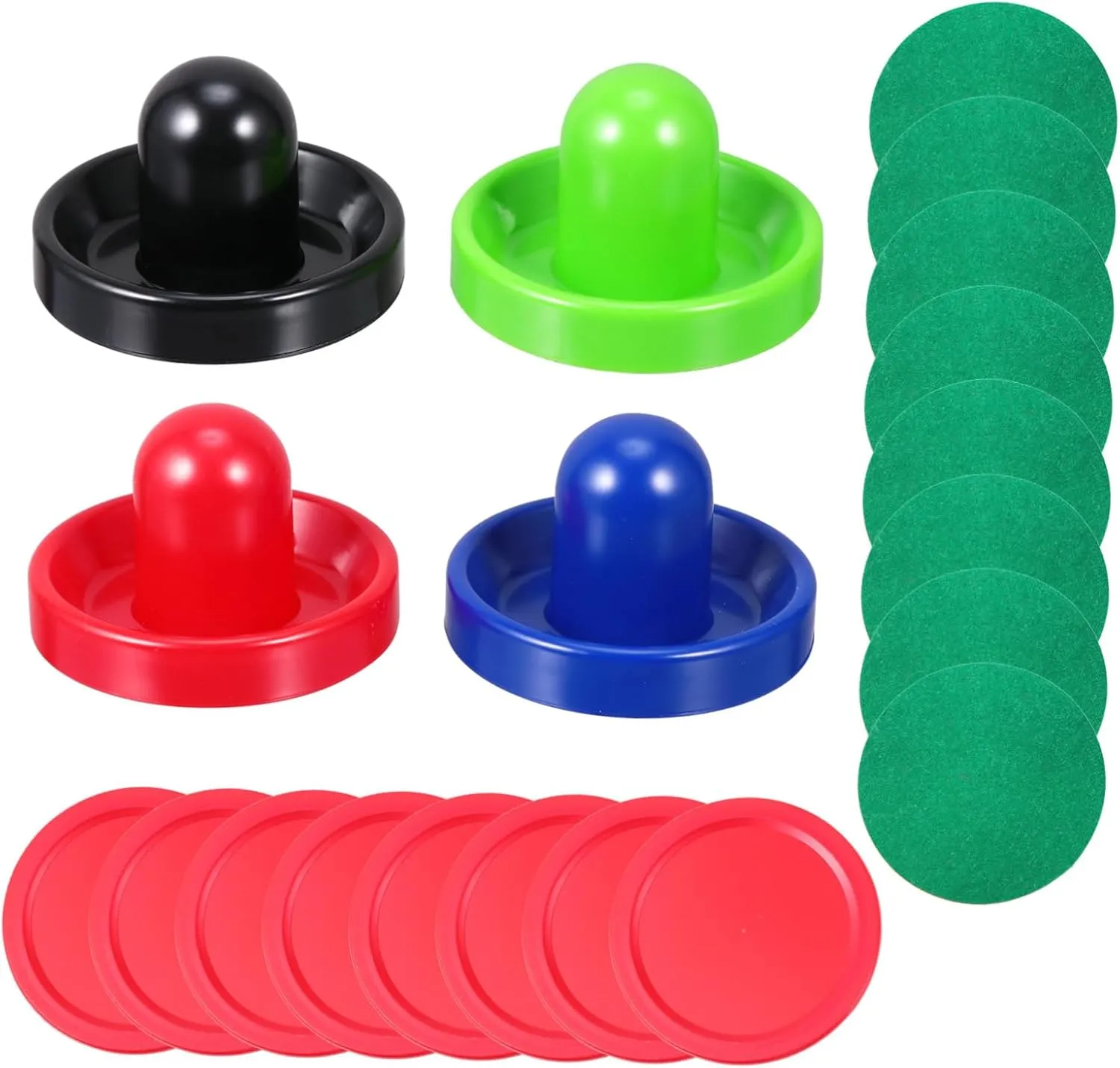 Air Hockey Paddles and Pucks Replacement Accessories for Game Tables Ergonomic Design Durable Includes Paddles Pucks Vibrant Colors for Enhanced valid 1Set 