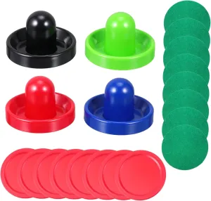 Air Hockey Paddles and Pucks Replacement Accessories for Game Tables Ergonomic Design Durable Includes Paddles Pucks Vibrant Colors for Enhanced valid 1Set 