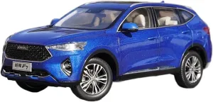 Alloy Car Model Living Room Display Cabinet Collection Gift Festive Deluxe wingspan supply Gift (Color : Blue) Alloy Resin Car Vehicle Model 1 18 Fit for Harvard F7 Haval Simulation Die-cast 