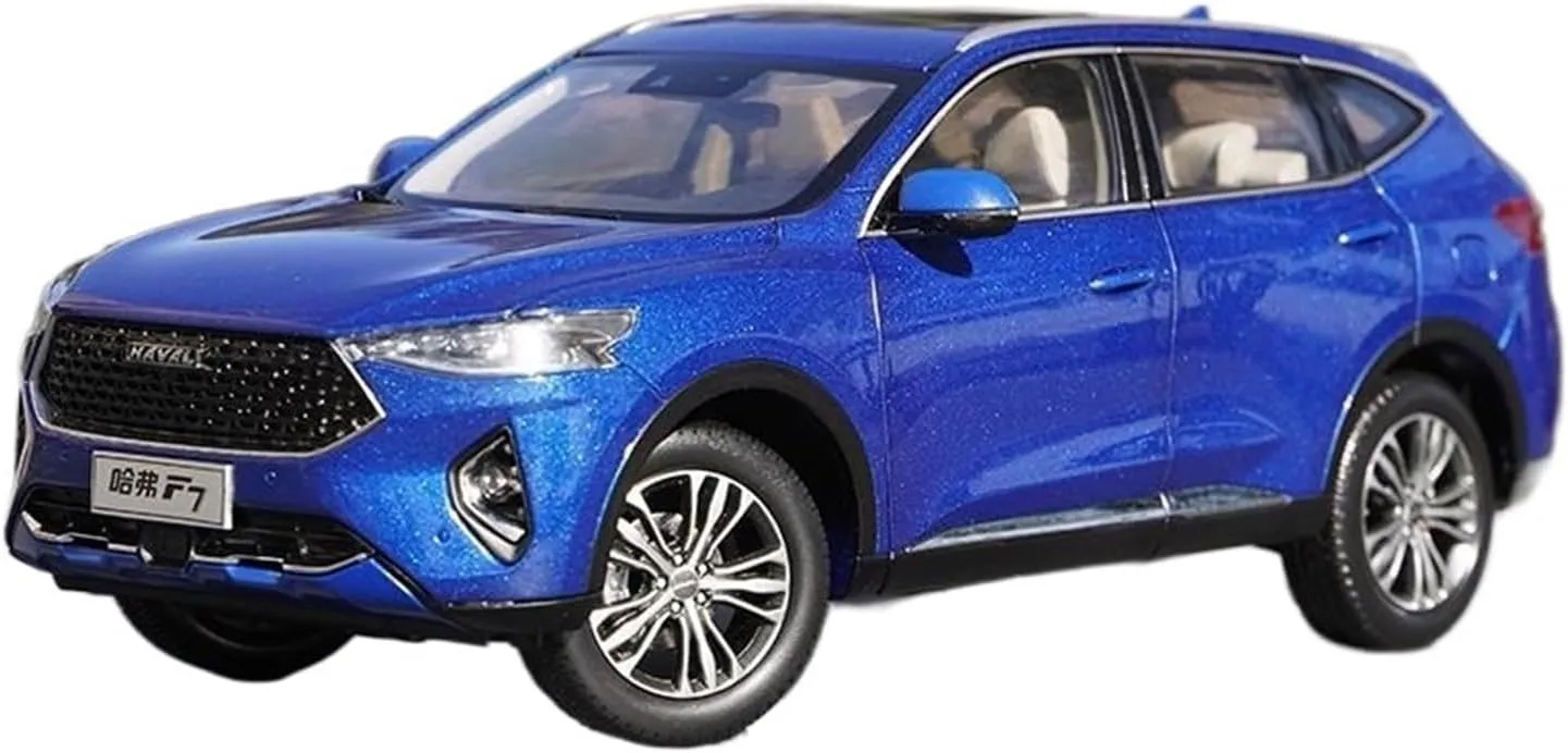 Alloy Car Model Living Room Display Cabinet Collection Gift Festive Deluxe wingspan supply Gift (Color : Blue) Alloy Resin Car Vehicle Model 1 18 Fit for Harvard F7 Haval Simulation Die-cast 