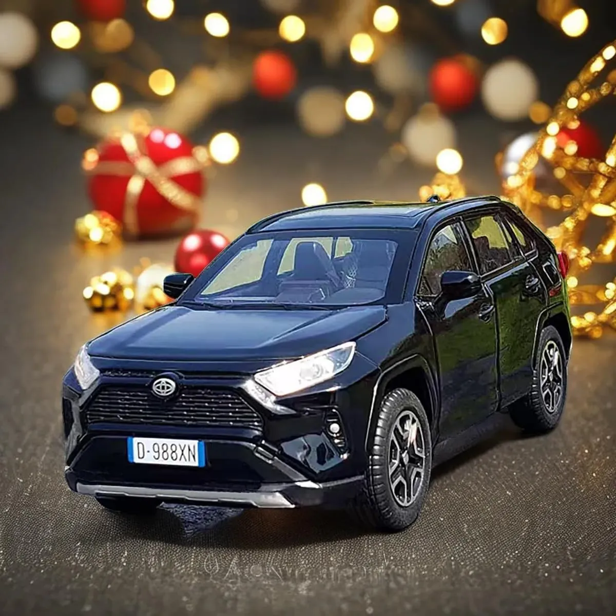 Alloy Diecast Collectible Model with Light schedule portray practice and Sound Toy Vehicle for Boys Kids Toddler Gift Black car Model Car 1/32 RAV4 Toy Car 