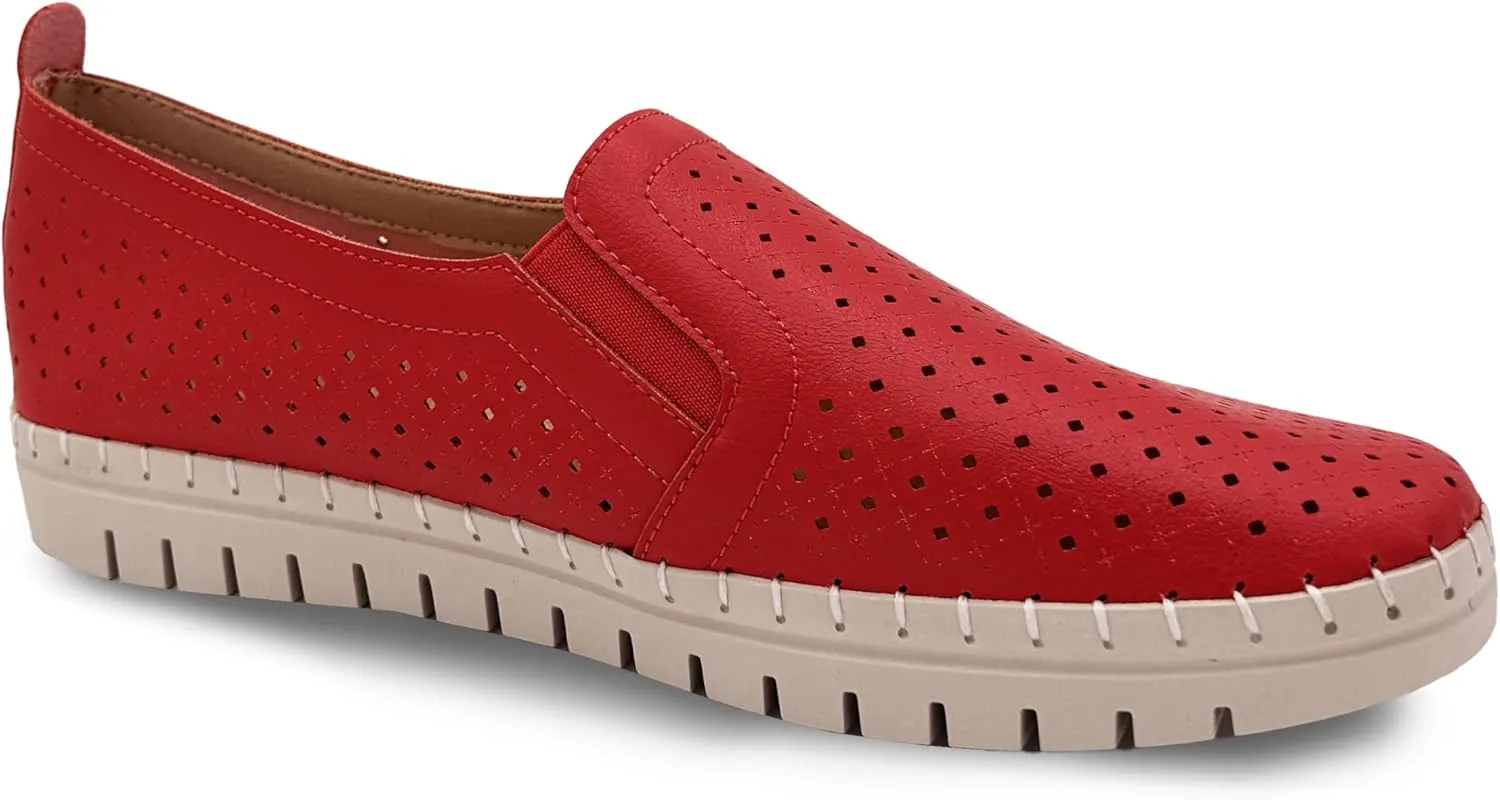 & Flexible Walking Shoes with Arch Soviet Support, Comfortable Casual Fashion Shoes for Women Glolily Elle Perf Women's Comfort Sneakers - Orthotic Lightweight 