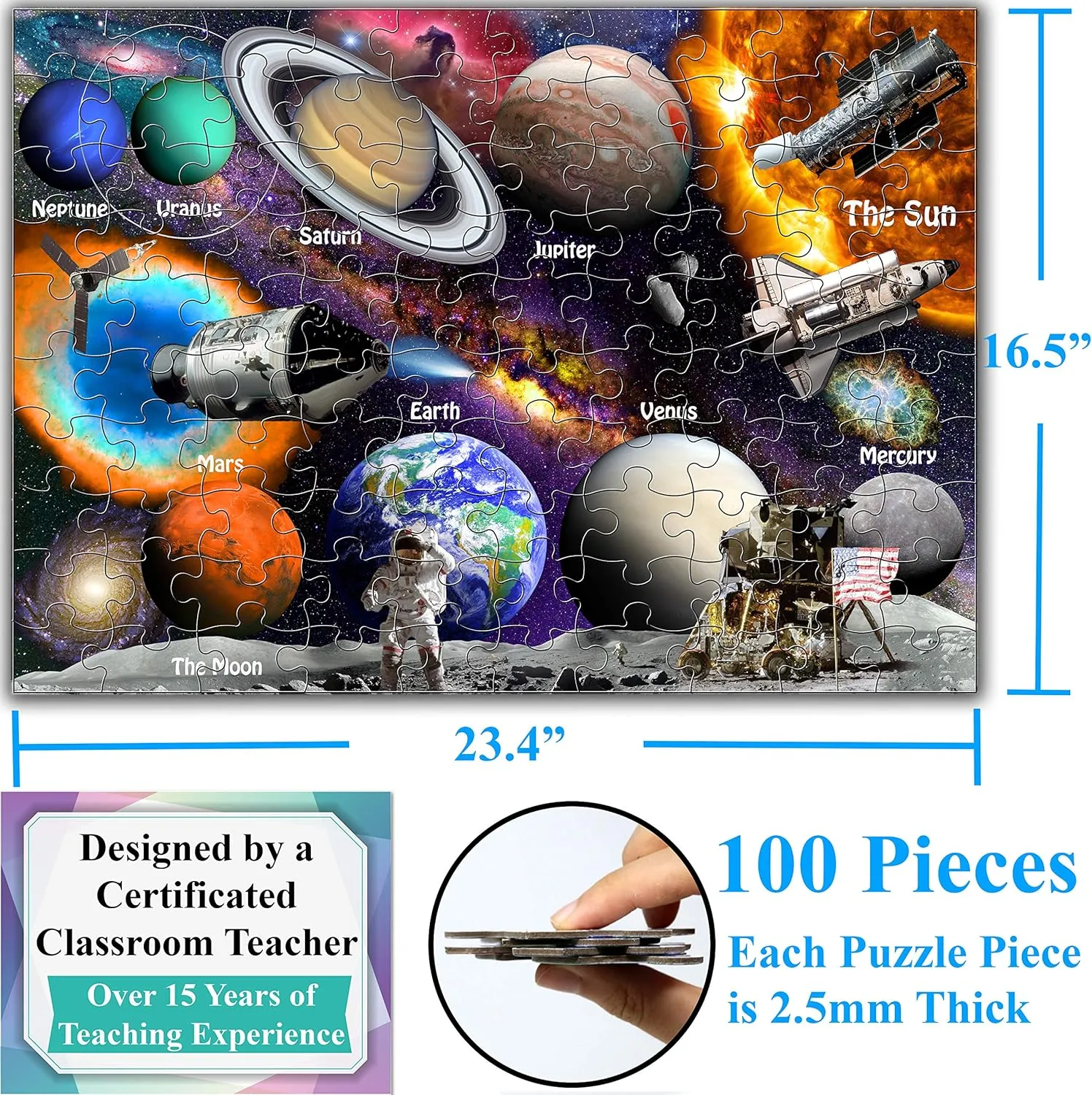 & Girls Ages 4-8 8-10 to widespread for Learning. 23.4�� X 16.5�� Think2Master Solar System & Space Exploration 100 Pieces Jigsaw Puzzle Fun Educational Toy for Kids$ School & Families. Great Gift for Boys 
