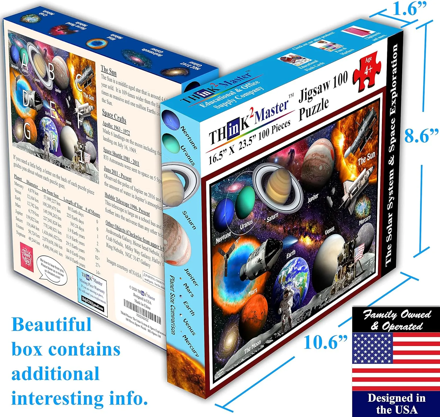 & Girls Ages 4-8 8-10 to widespread for Learning. 23.4�� X 16.5�� Think2Master Solar System & Space Exploration 100 Pieces Jigsaw Puzzle Fun Educational Toy for Kids$ School & Families. Great Gift for Boys 