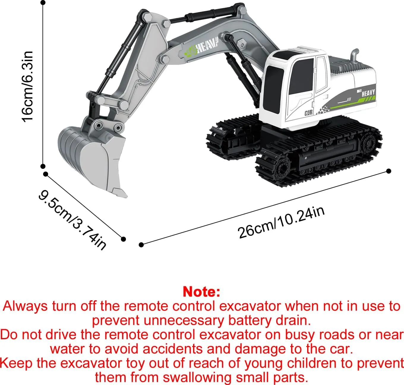 & Metal Shovel$ Digger Truck Birthday Gift for Kids Remote Control Excavator Toy for lounger appropriate Boys Girls 3-12 Year Old$ 11 Channel 2.4G 360�� Rotation Construction Vehicles Toy with Light Music 