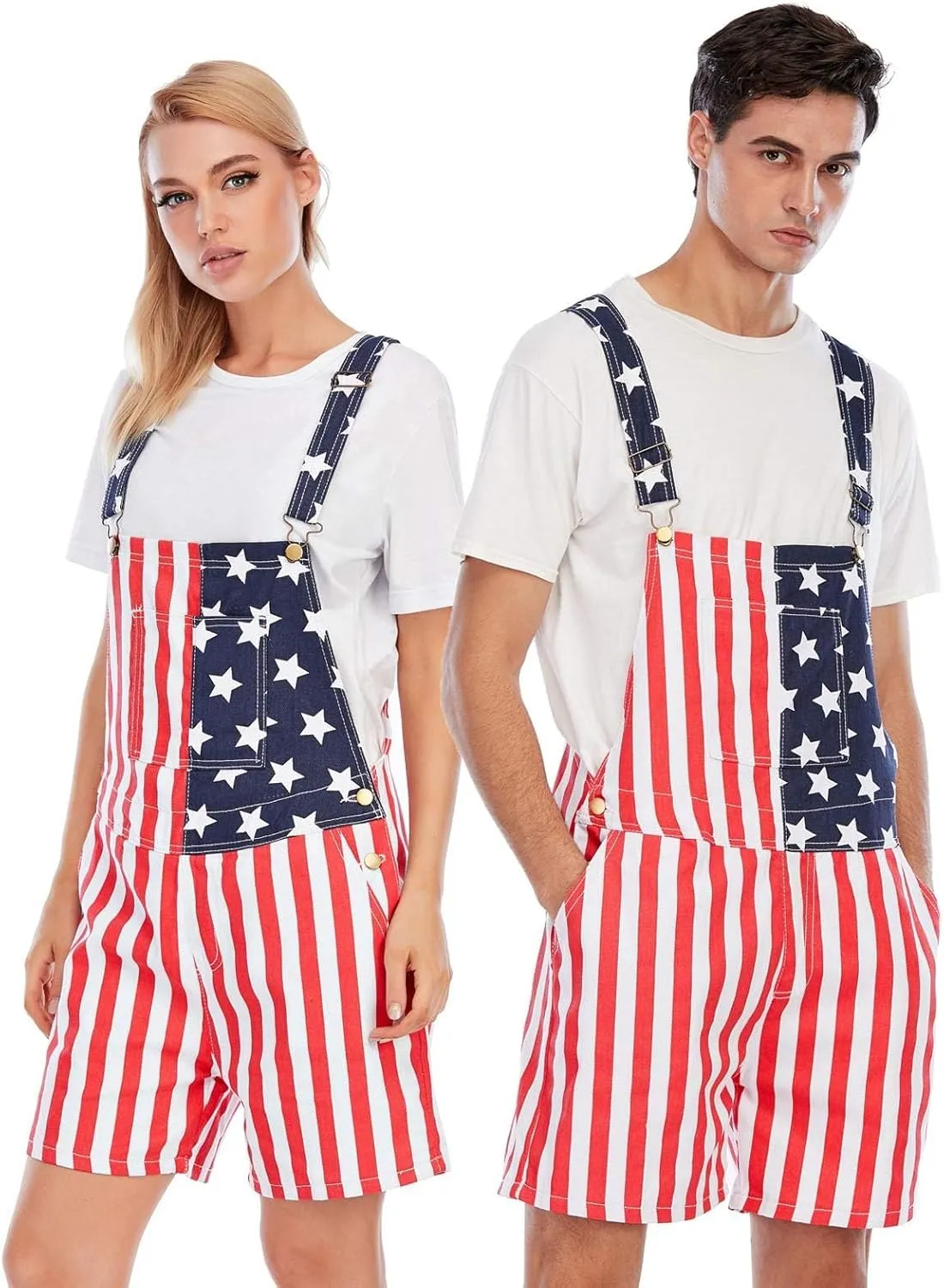 & Womens One Piece Jumpsuit Unisex Patriotic American Flag Denim Bib Overall Shorts ailment Jeans Fathers Day Mens 