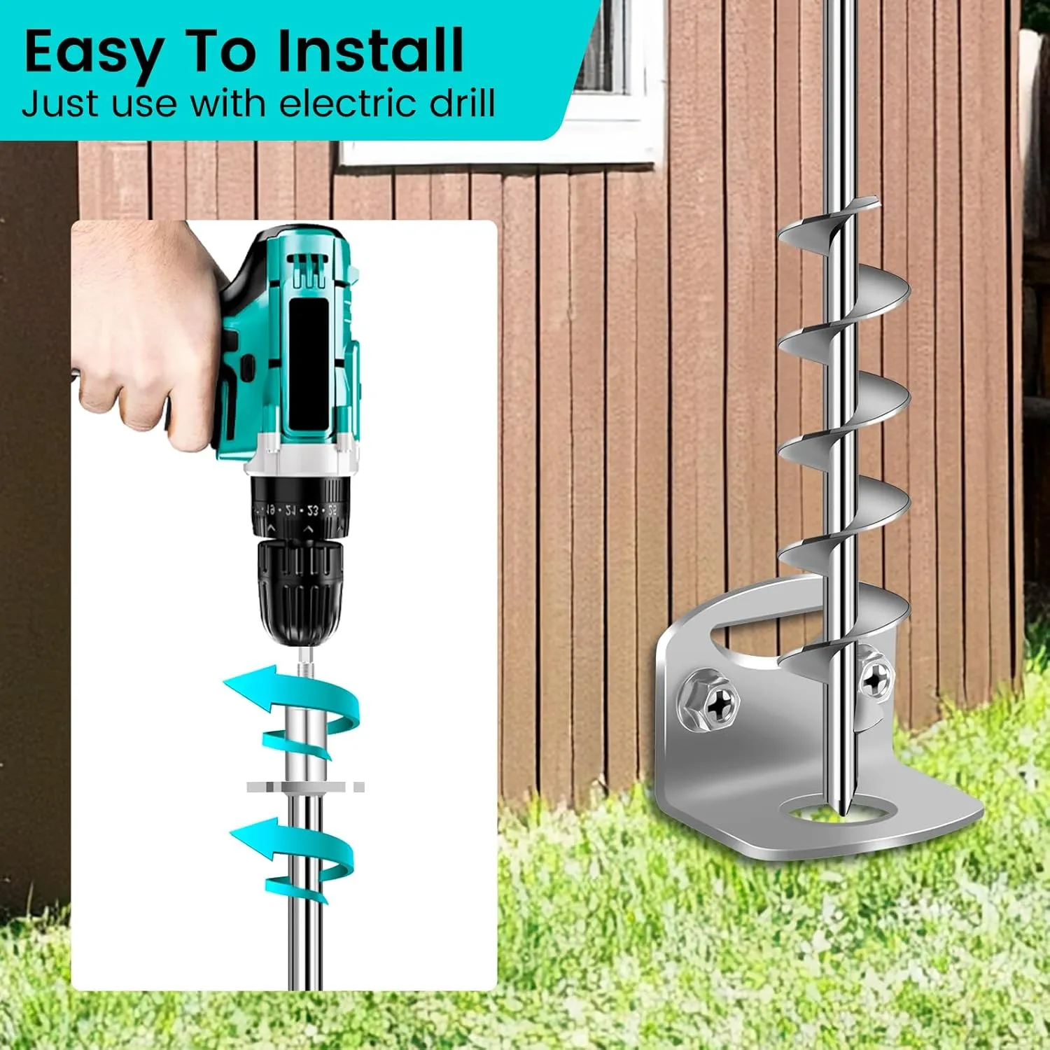 Anchor High jump stem Wind Heavy Duty for Storage Shed$ Trampoline$ Carports$ Swing Set(Silver-8x25in) 25" Ground Anchors Screw in$ Mobile Home Anchors with Upgraded Wider Spiral Blades$ Earth Shed 