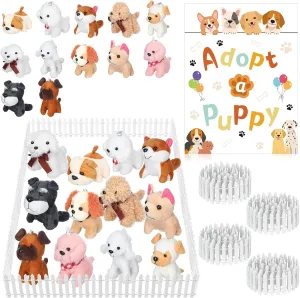 and 1 Adoption Sign Dog Party Decorations Animal Adopt a Pet Theme Birthday Gift relate 15 Pcs Adopt a Puppy Party Favors Includes 12 Pcs Mini Plush Dogs with 2 Fences 