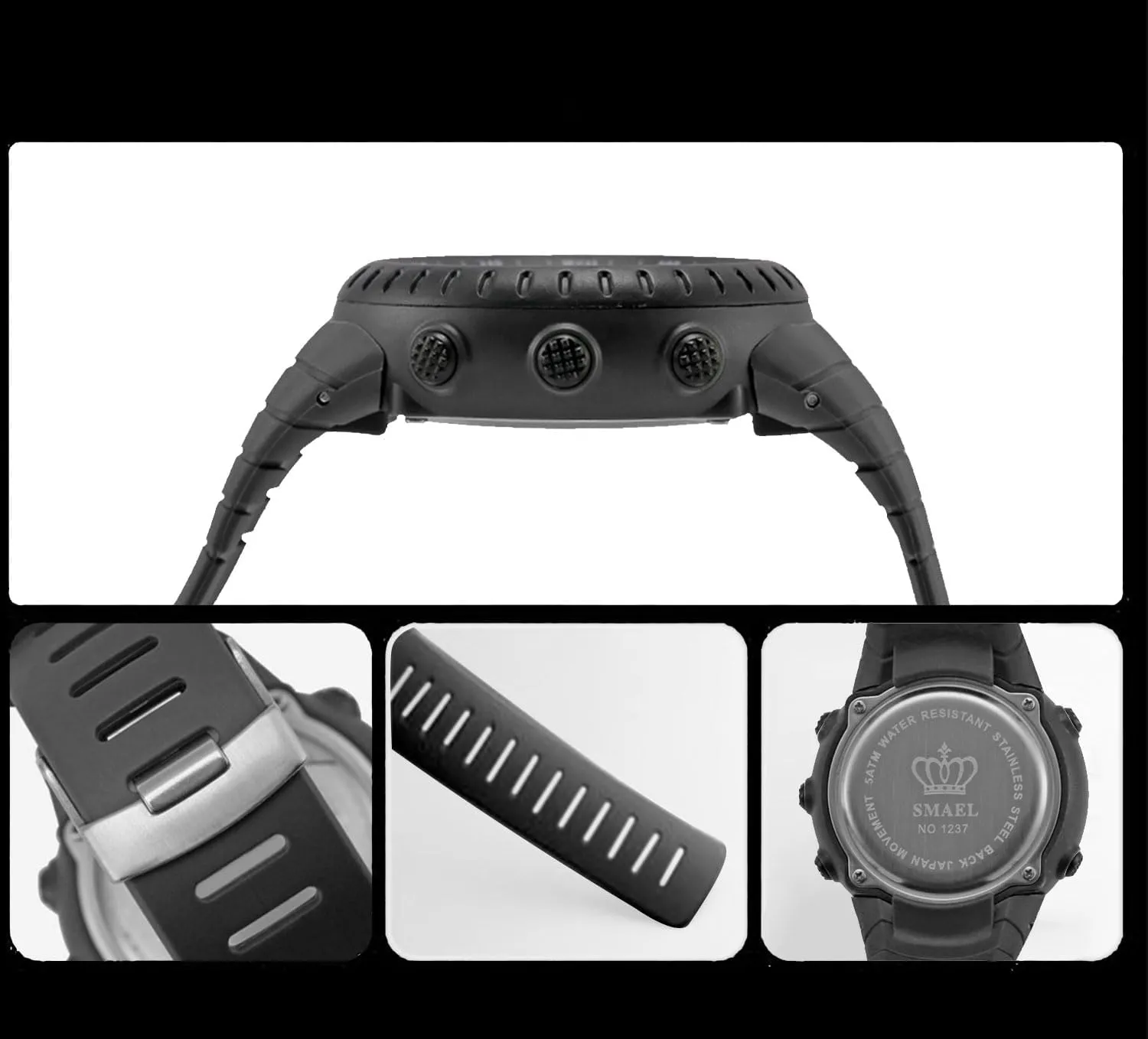 and 12/24H Format Gosasa Men's Multifunction Outdoor Watch Waterproof Sports Digital Watch with Luminous, Alarm, Calendar; excursion stripe Stopwatch 