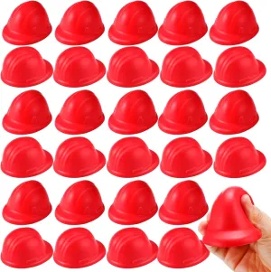 and Anxiety Relief for Firefighter Themed Party Favors Birthday Gift board oneness oft irreverence yardstick guest Decorations Meooeck 32 Pcs Red Firefighter Hat Stress Balls Bulk 2 Inches Funny Helmet Squeeze Balls Toys for Stress 