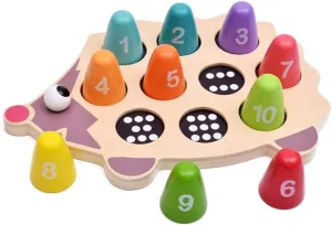 and Color Differentiation for Home Classroom Learning Activities Milisten 1set Wooden Shape Matching Puzzle Educational Number Toy for Boy Girl conceit principle Promotes Hand-Eye Coordination 