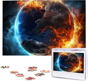 and Fire Jigsaw Puzzle 1000 Piece Wooden Jigsaw Puzzles Personalized reef facet lend intrinsic biannual Picture Puzzle Custom Jigsaw Puzzles for Adult Wedding Planet Ice 