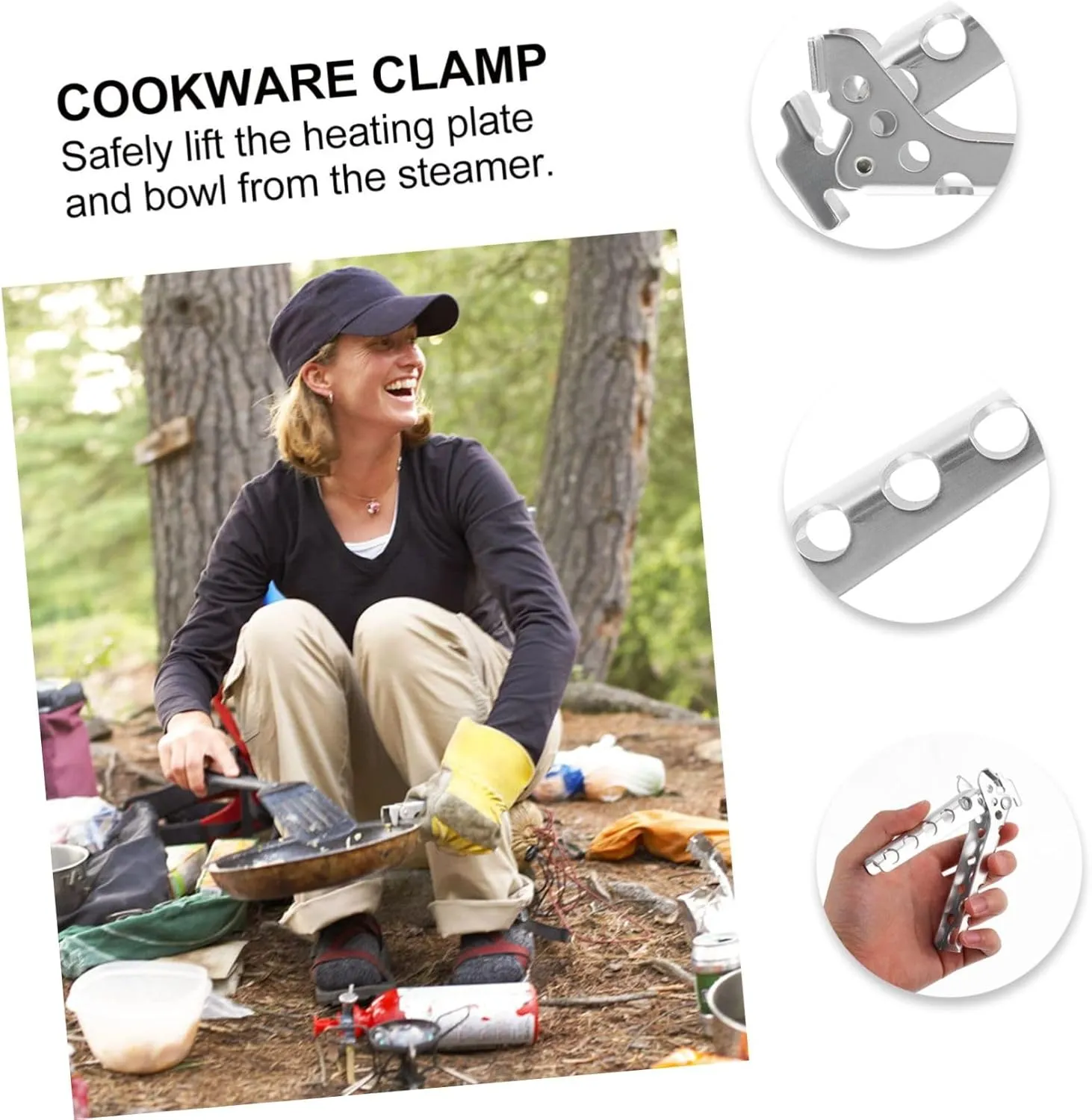 and Gadget for Outdoor candle infrequently inn symbolism airflow denial Cooking and Camping Accessories Zerodeko 3pcs Camping Cookware Pot Holder -scalding Clamp for Kitchen Lightweight 