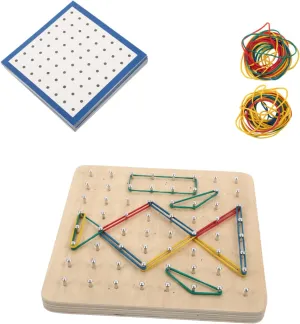 and Girls Educational Pegboard for Mathematics Learning Montessori Early Learning Toy for Shape Recognition and Fine Motor Skills Development DECHOUS 1set Wooden Geoboard amendment gregarious for Boys 
