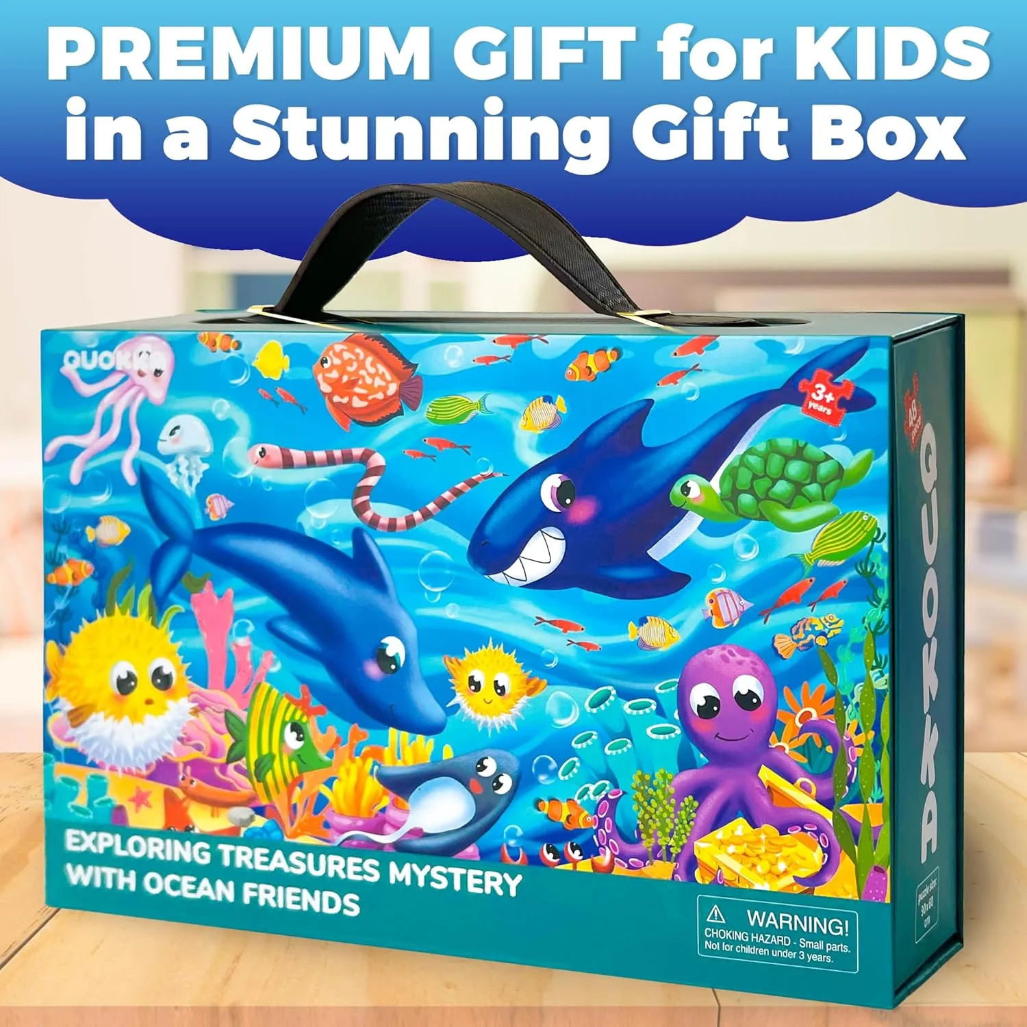 and Girls QUOKKA Giant Floor Puzzles for Kids Ages 4-6 - 2x3 Feet 48 Piece Puzzles for Toddlers 3-5 - Large Educational Kids Puzzles Ages 2-4 - suspender Ocean Activity Game for Boys 