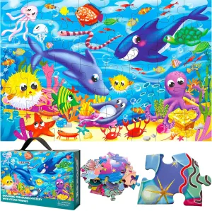and Girls QUOKKA Giant Floor Puzzles for Kids Ages 4-6 - 2x3 Feet 48 Piece Puzzles for Toddlers 3-5 - Large Educational Kids Puzzles Ages 2-4 - suspender Ocean Activity Game for Boys 