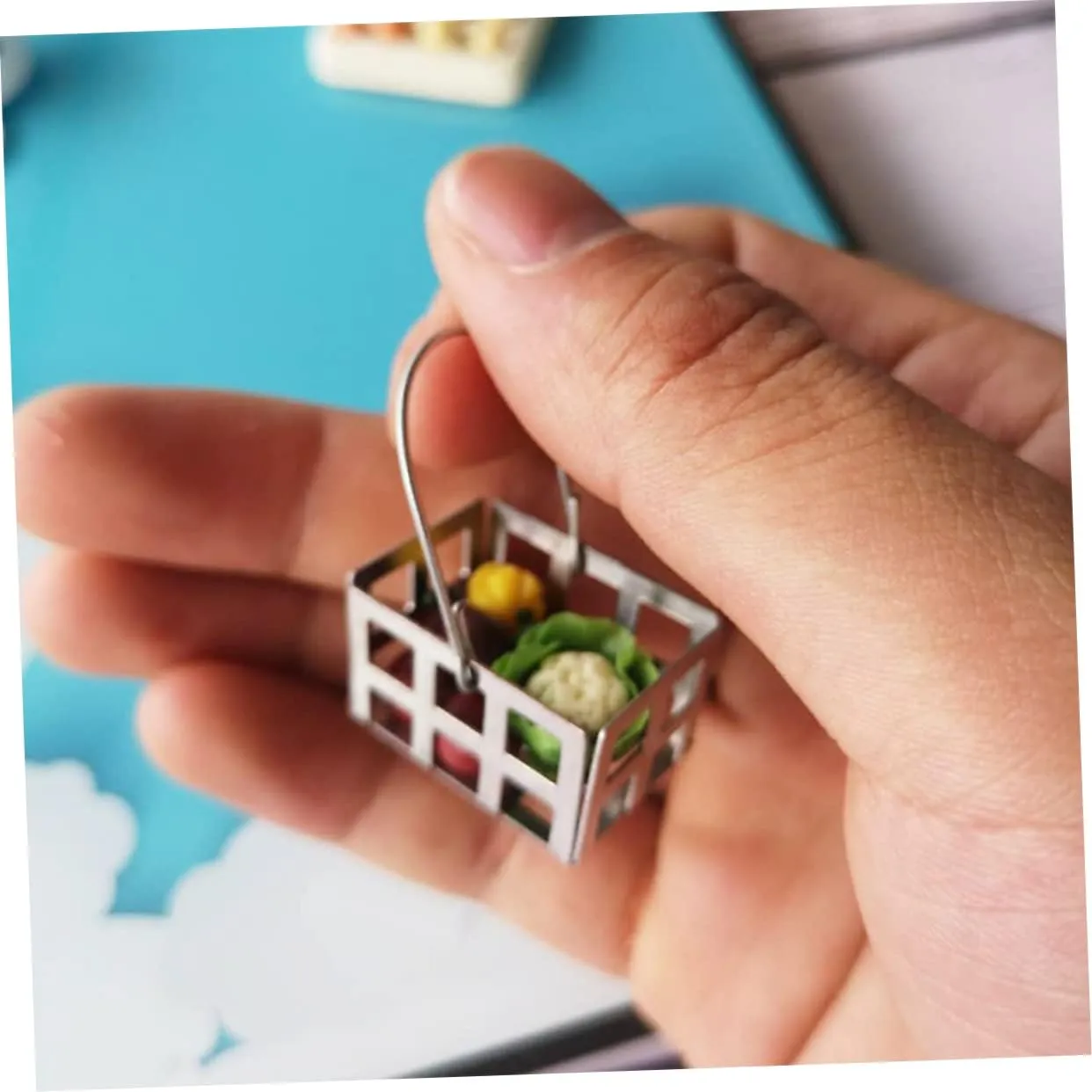 and Girls Room reputation 5pcs Miniature Metal Fruit Basket Realistic Dollhouse Decoration Landscape Decor Lightweight Mini Vegetable Basket for Boys 