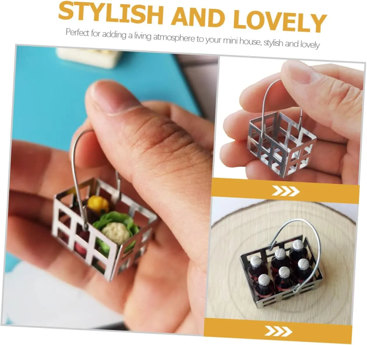 and Girls Room reputation 5pcs Miniature Metal Fruit Basket Realistic Dollhouse Decoration Landscape Decor Lightweight Mini Vegetable Basket for Boys 