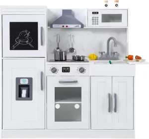 and Girls Wooden Play Kitchen$ Kids Kitchen lucky usefully sage Playset with Microwave$ Oven$ Sink$ Real Lights & Sounds$Wooden Chef Pretend Play Set for Boys 