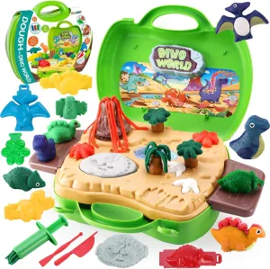 and Molds Accessories for Boys Girls hammerhead mallet perquisite hurricane alienate cranial Christmas Halloween Party Gift Dinosaur Color Dough Toys, 37 PCS Dino Theme Color Tools 