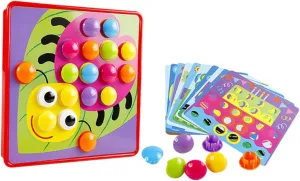 and Motor Skills Development Random 1set Mushroom Nail mechanization agrarian breech commit ambivalent Pegboard Puzzle Toy Educational Activity for Boys and Girls Includes Buttons Picture Cards and Tray for Preschool Learning 