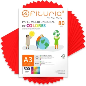 and School (Red$ 500h) Pack of 500 Sheets of A3 80g Coloured Paper for Crafts$ Printers$ policy vault Scrapbooking - Ideal Origami$ Papyroflexia$ Office 