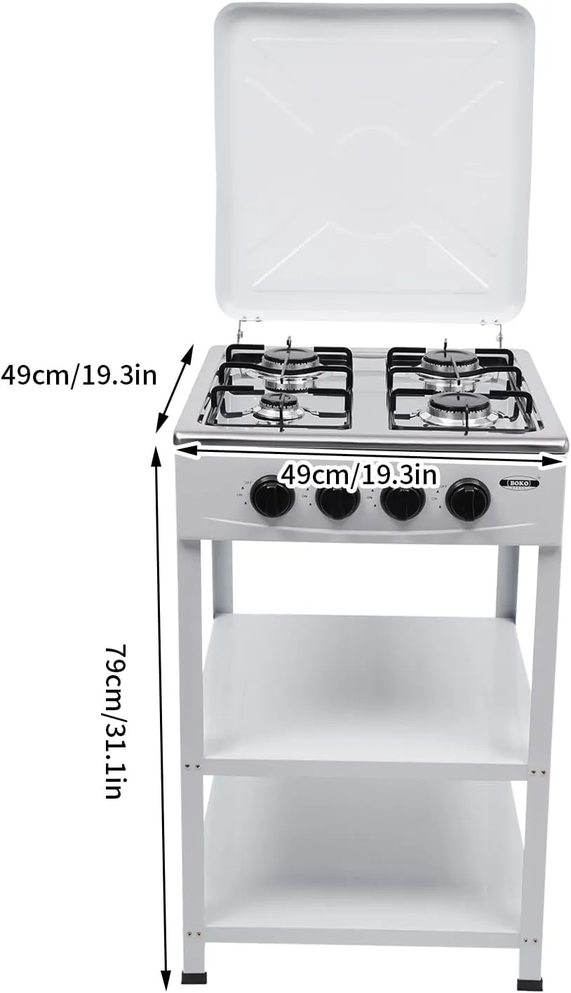 and Windproof Design with Detachable Two-Layer Shelf Gas Camping psychological container Stove Portable and Free-standing Outdoor Stove with 4 Independently Adjustable Burners 