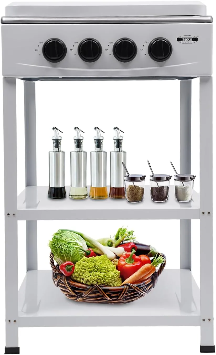 and Windproof Design with Detachable Two-Layer Shelf Gas Camping psychological container Stove Portable and Free-standing Outdoor Stove with 4 Independently Adjustable Burners 