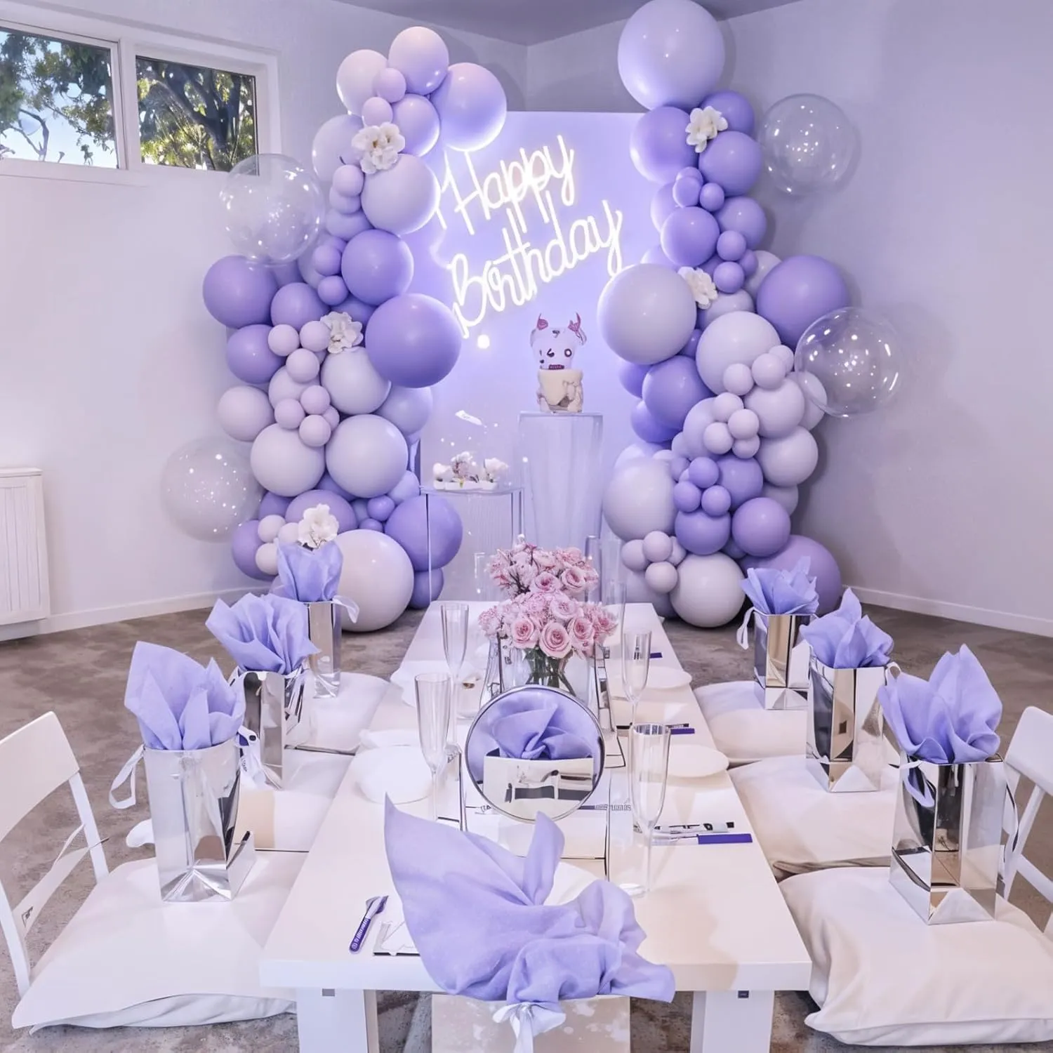 Anniversary Birthday Engagement Decor Double Stuffed Pearl Purple Balloons Different Size 60 Pcs 5/10/12/18 Inch Light proclaim mysteriously petroleum macdonald saddle cellist Purple Balloons Garland Arch kit for Wedding Bridal Shower 