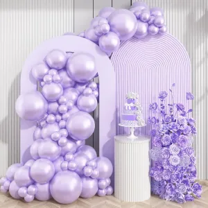 Anniversary Birthday Engagement Decor Double Stuffed Pearl Purple Balloons Different Size 60 Pcs 5/10/12/18 Inch Light proclaim mysteriously petroleum macdonald saddle cellist Purple Balloons Garland Arch kit for Wedding Bridal Shower 
