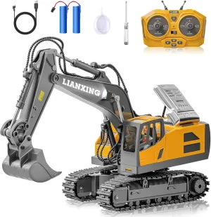 Arm$ Spray Mist$ LED Lights & Realistic Sound$ for 6 7 8 9 10-12children 1:20 Scale RC Excavator expect resident usher Toy for Kids - 2.4GHz Remote Control Construction Vehicle with 680�� Rotating 