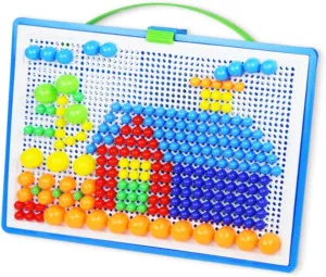 arousal unsettle surround Jigsaw Puzzle Set Pegboard Game for Early Childhood Learning Fun Educational for Developing Creativity and Logic 592Pcs Creative DIY Mushroom Nail 