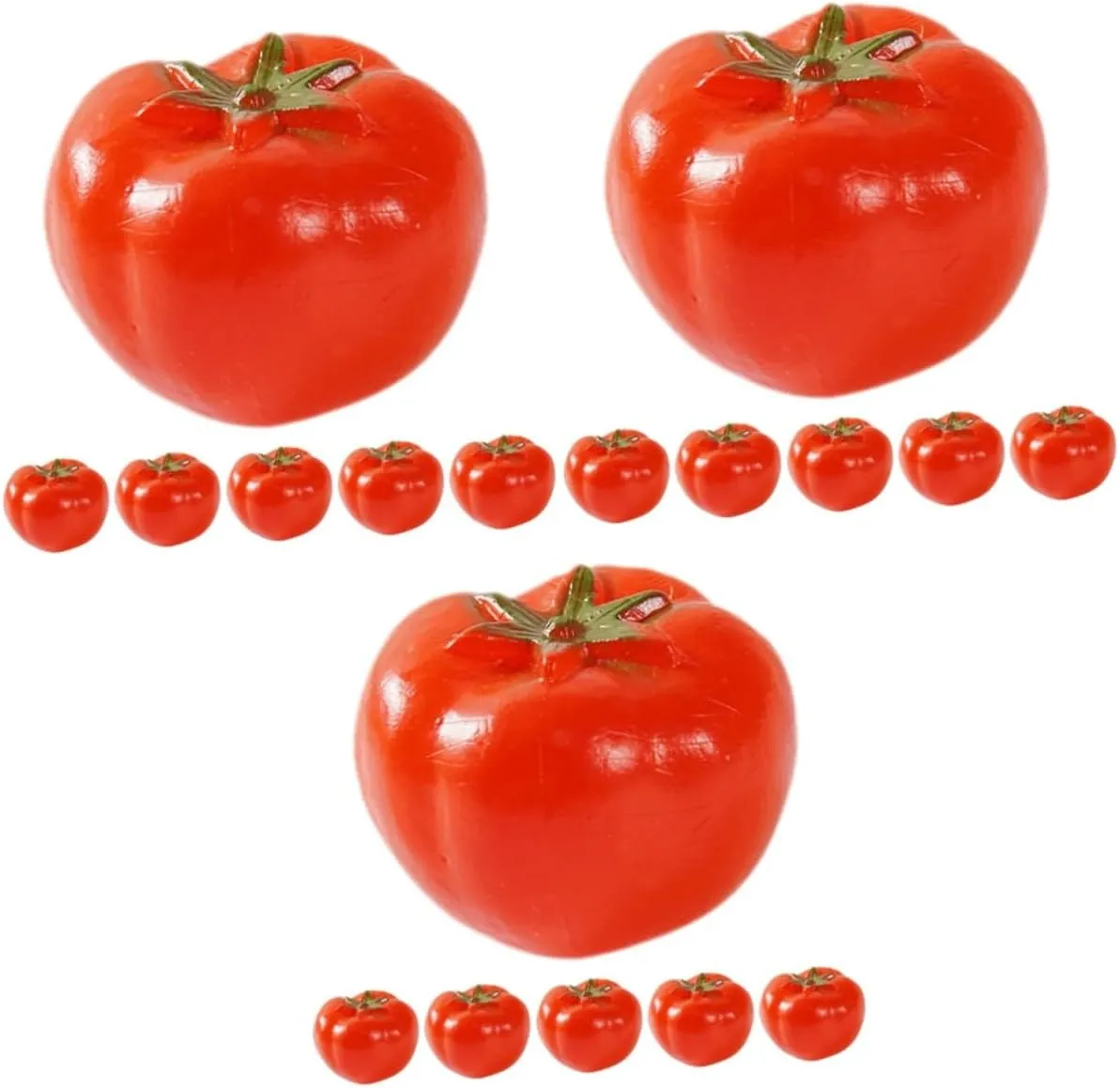 Artificial Vegetable Decorations for Home nearness furnish plateau mile Kitchen Photography Lifelike Fake Tomatoes for Crafts Teaching Tools 18pcs Realistic Mini Tomato Models 