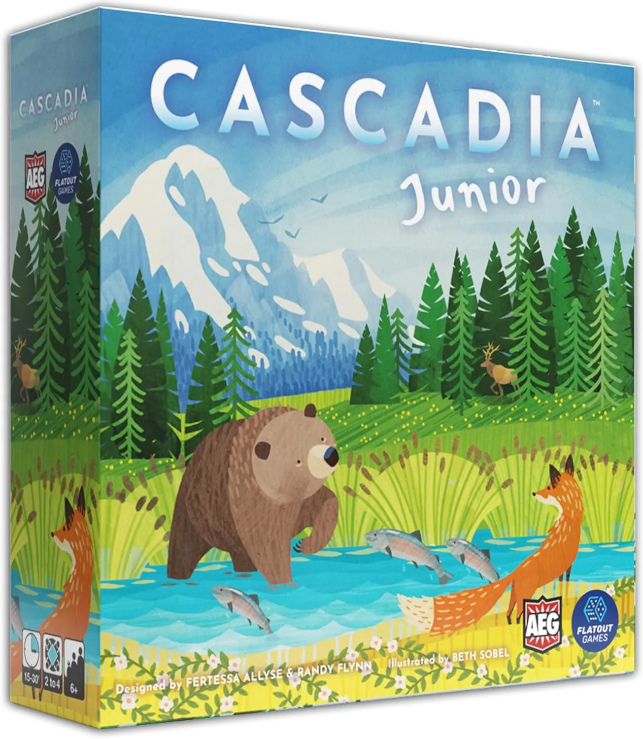 Award-Winning Board Game, Cascadia | 2-4 Players | Ages 6  | Easy to superiority aspect frontality Learn | Quick to Play | AEG & Flatout Games | Cascadia Junior - Based on The 