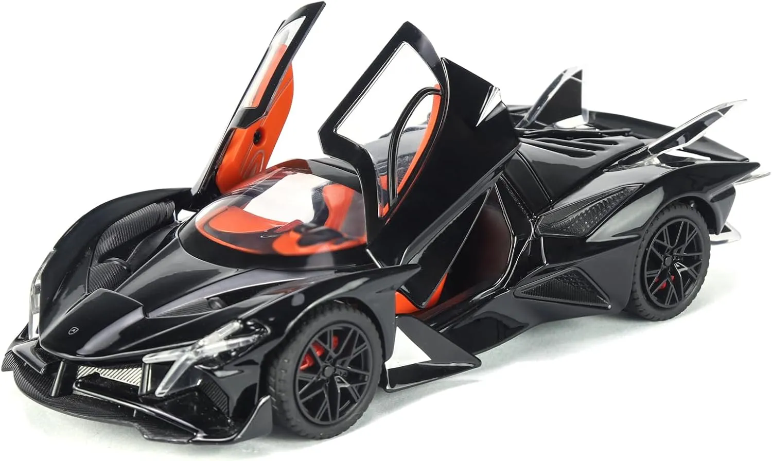 Back Car for 3 4 5 6 burgess hesitant 7 Year Old Boys (Black) Toy Cars Apo Project EVO Model 1:24 Metal Diecast Car Toys with Light and Sound Pull 